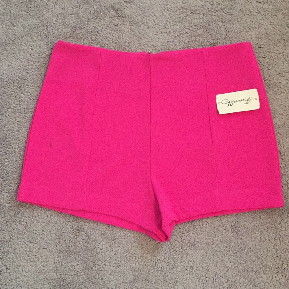 Forever 21 pink zip up shorts